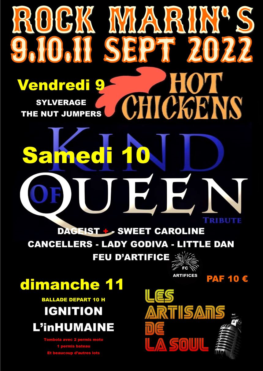 Programme pour les 3 jours du festival Rock Marin's 2022